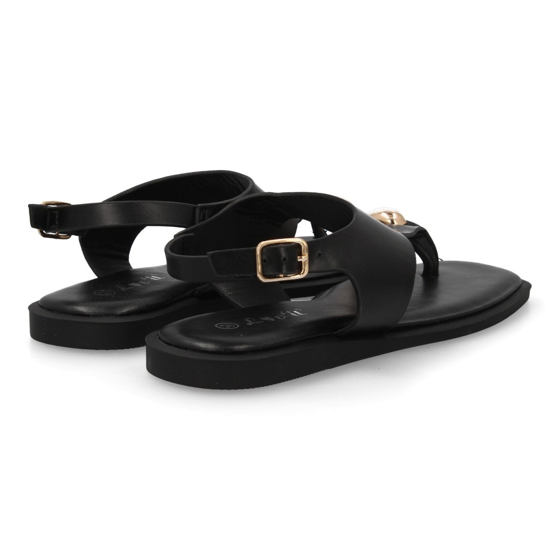 Sandalia plana moderna elegante para mujer - DD272-Negro