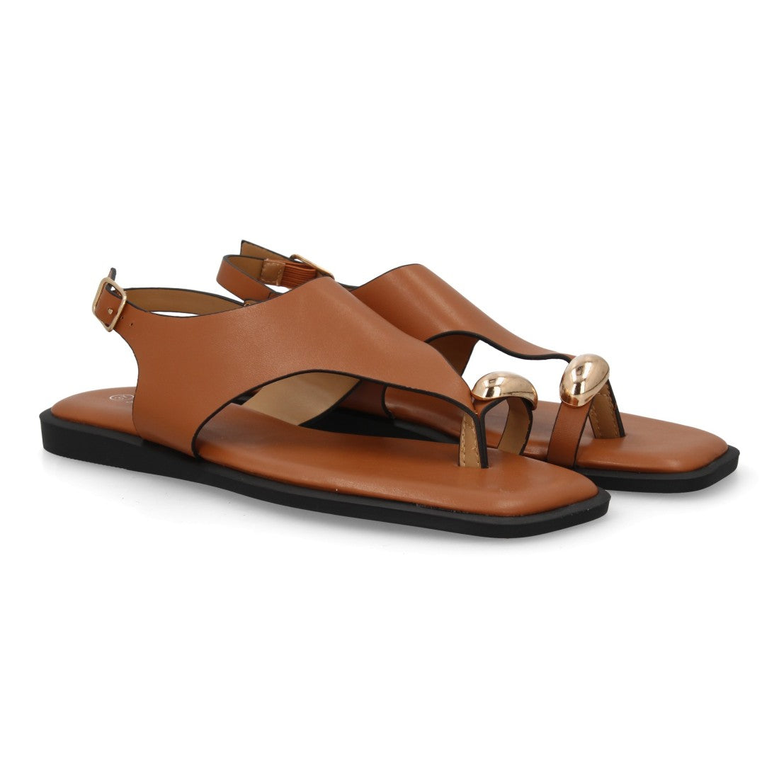 Sandalia plana moderna elegante para mujer - DD272-Camel
