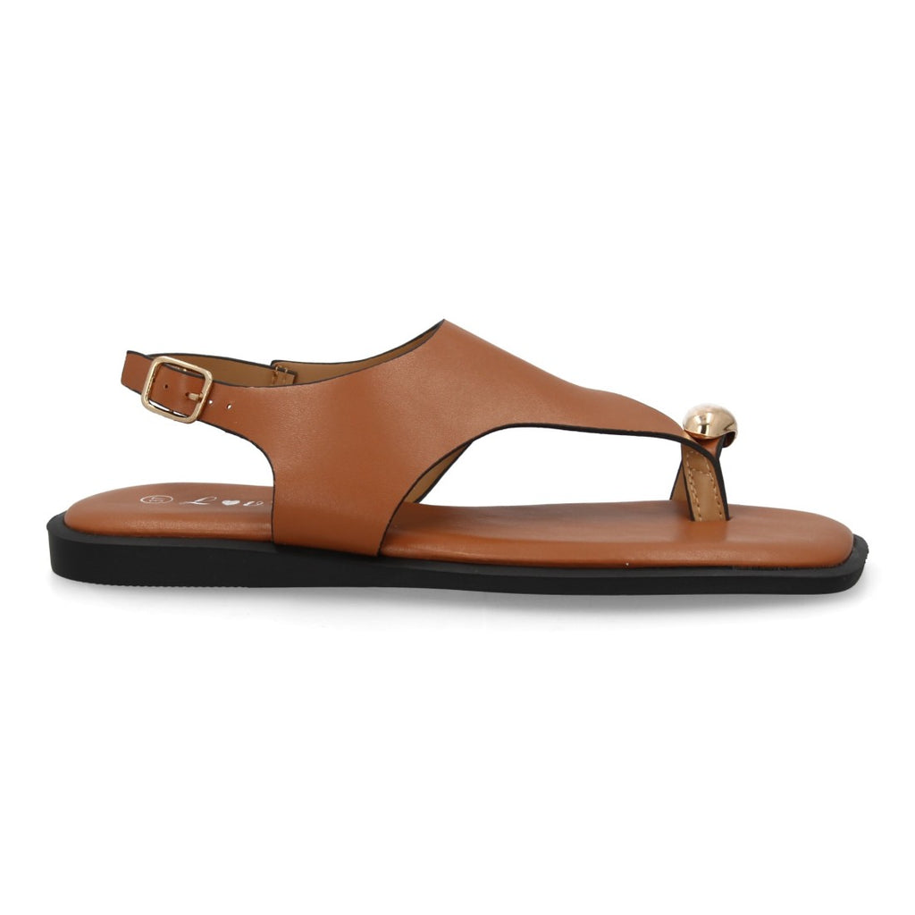 Sandalia plana moderna elegante para mujer - DD272-Camel
