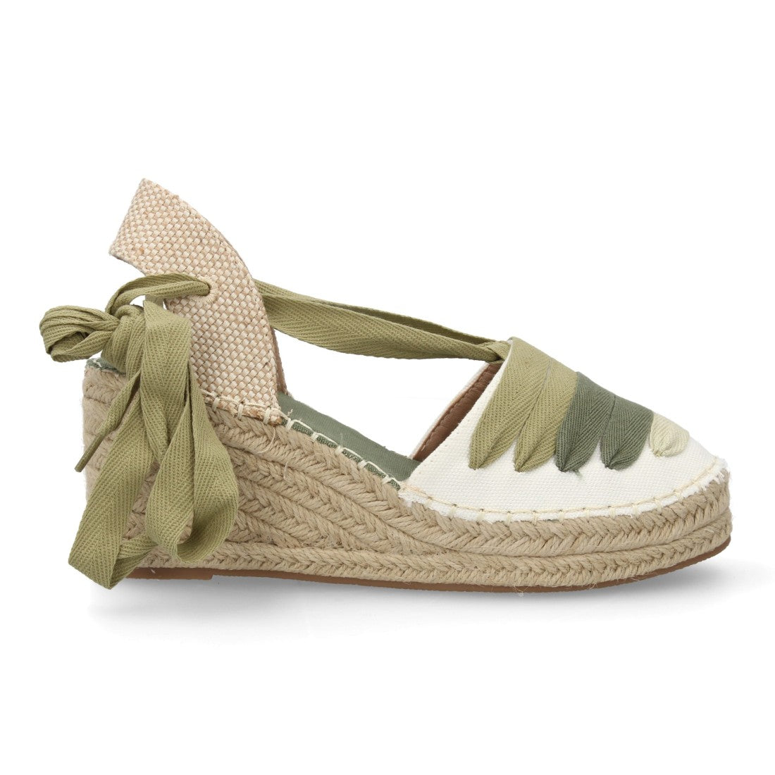 Alpargata valenciana cuña lazada para mujer - Verde