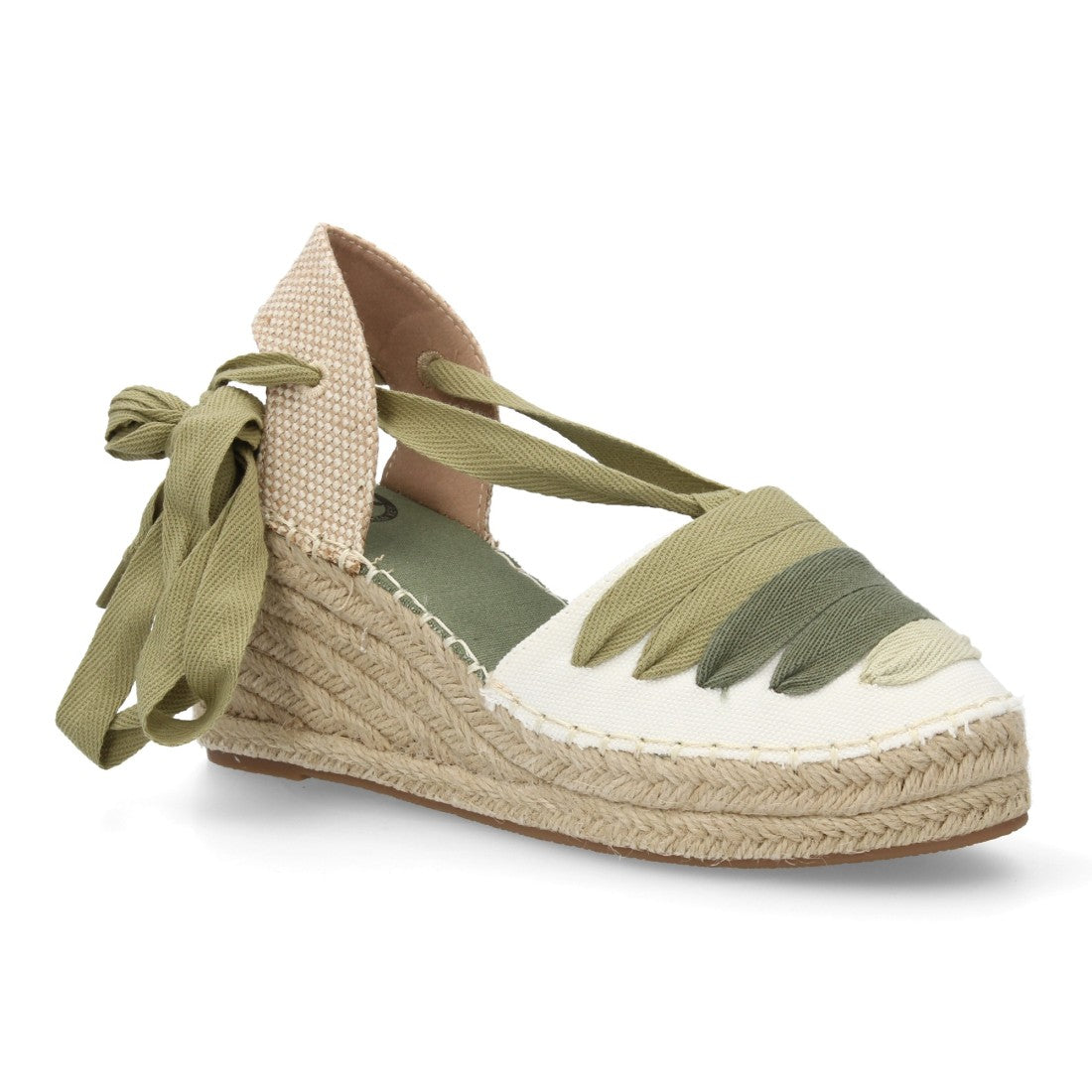 Alpargata valenciana cuña lazada para mujer - Verde