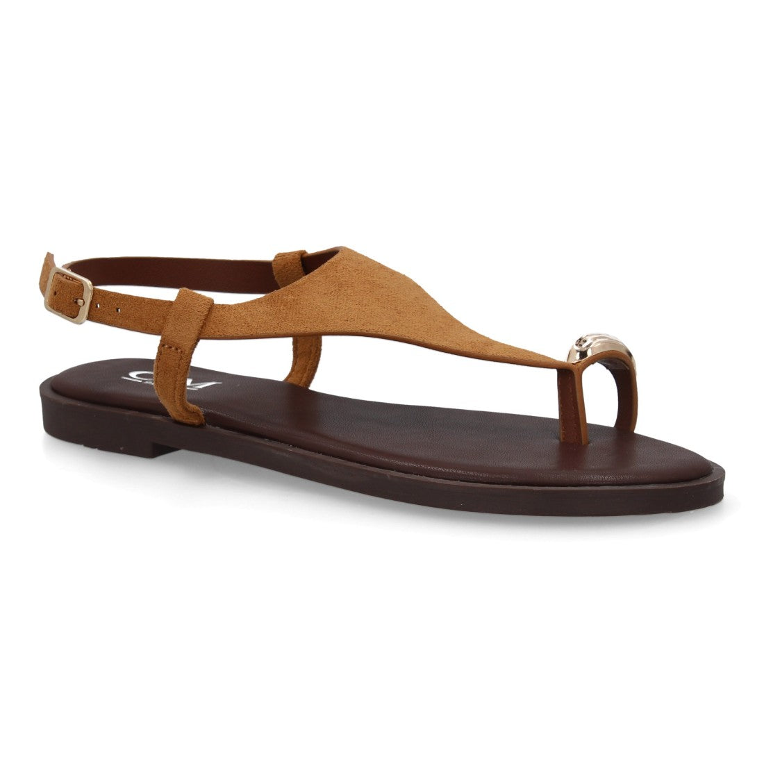 Sandalia plana empeine cubierto mujer - 5270-Camel