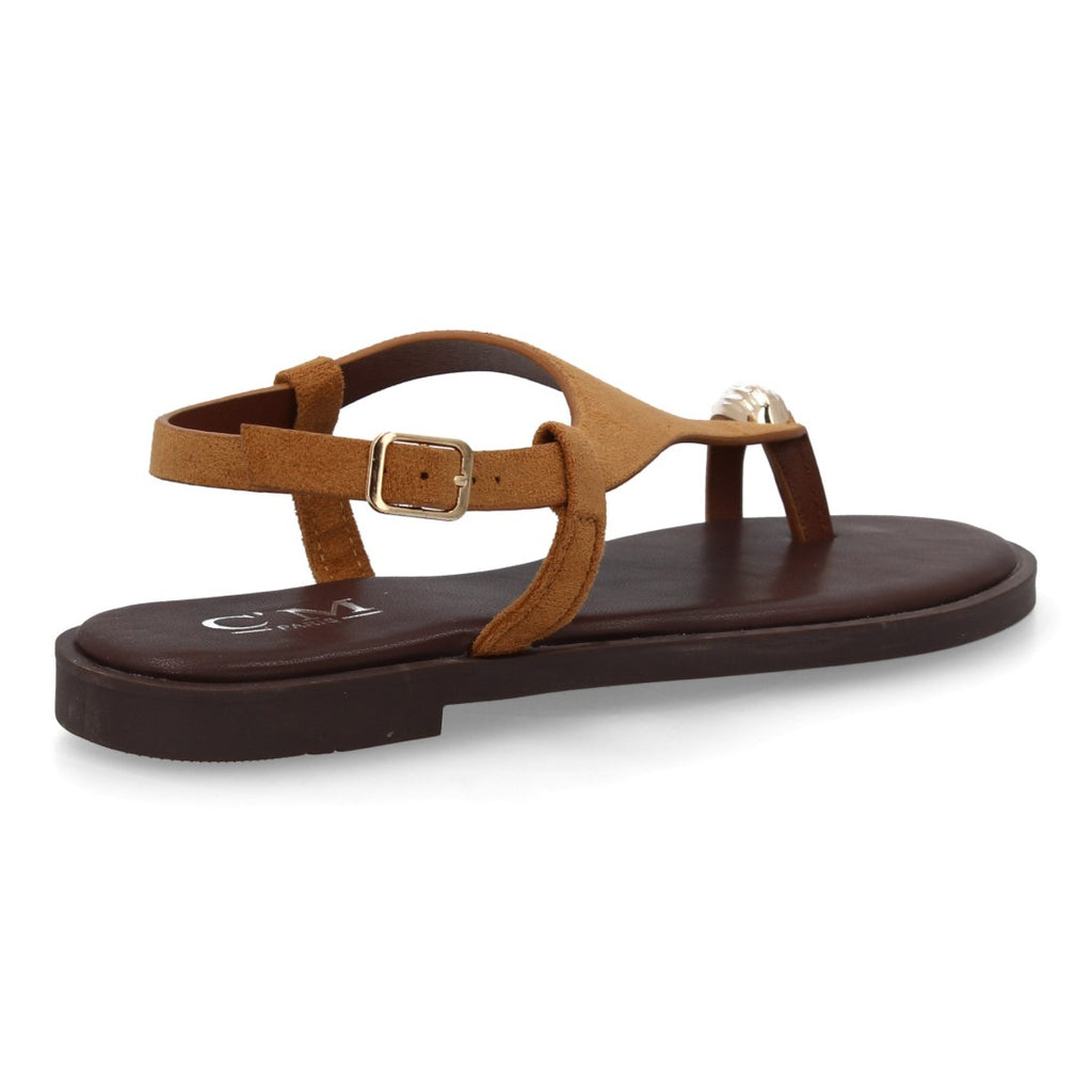 Sandalia plana empeine cubierto mujer - 5270-Camel