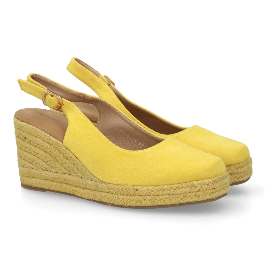 Alpargata de Plataforma con Talón Abierto y Diseño Monocolor - Amarillo
