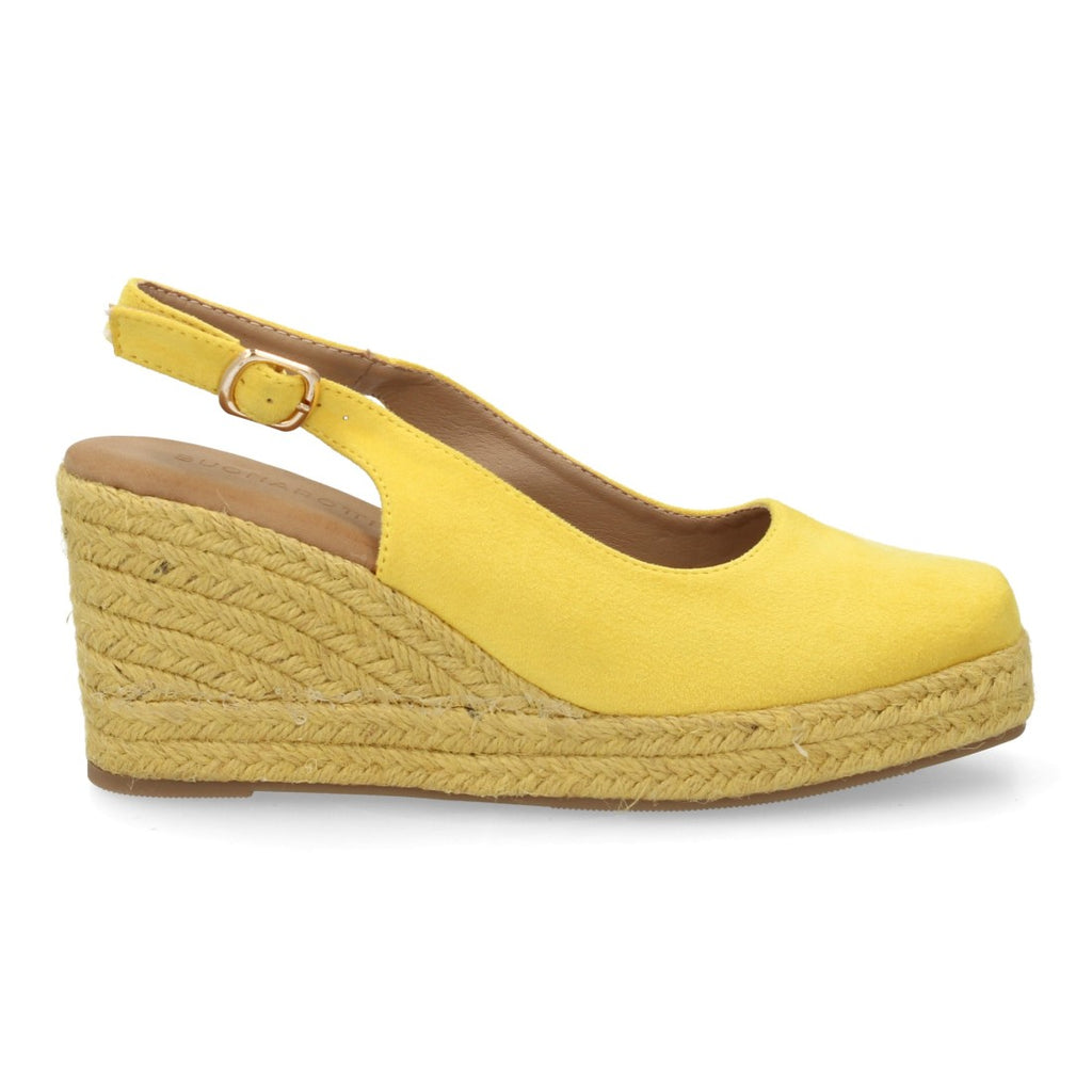 Alpargata de Plataforma con Talón Abierto y Diseño Monocolor - Amarillo