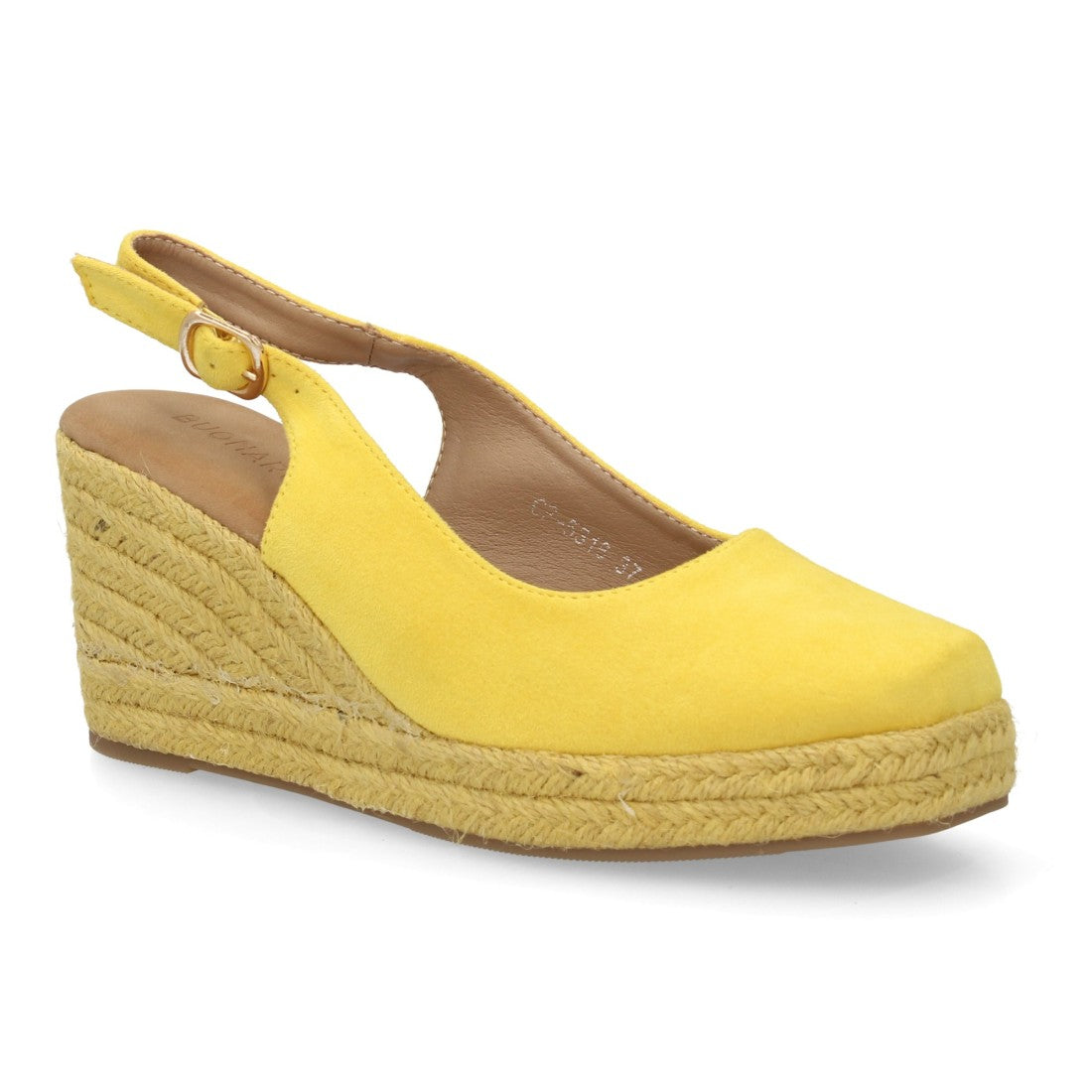 Alpargata de Plataforma con Talón Abierto y Diseño Monocolor - Amarillo