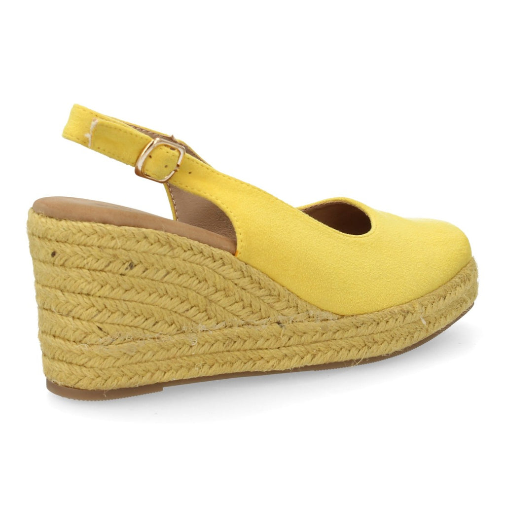 Alpargata de Plataforma con Talón Abierto y Diseño Monocolor - Amarillo