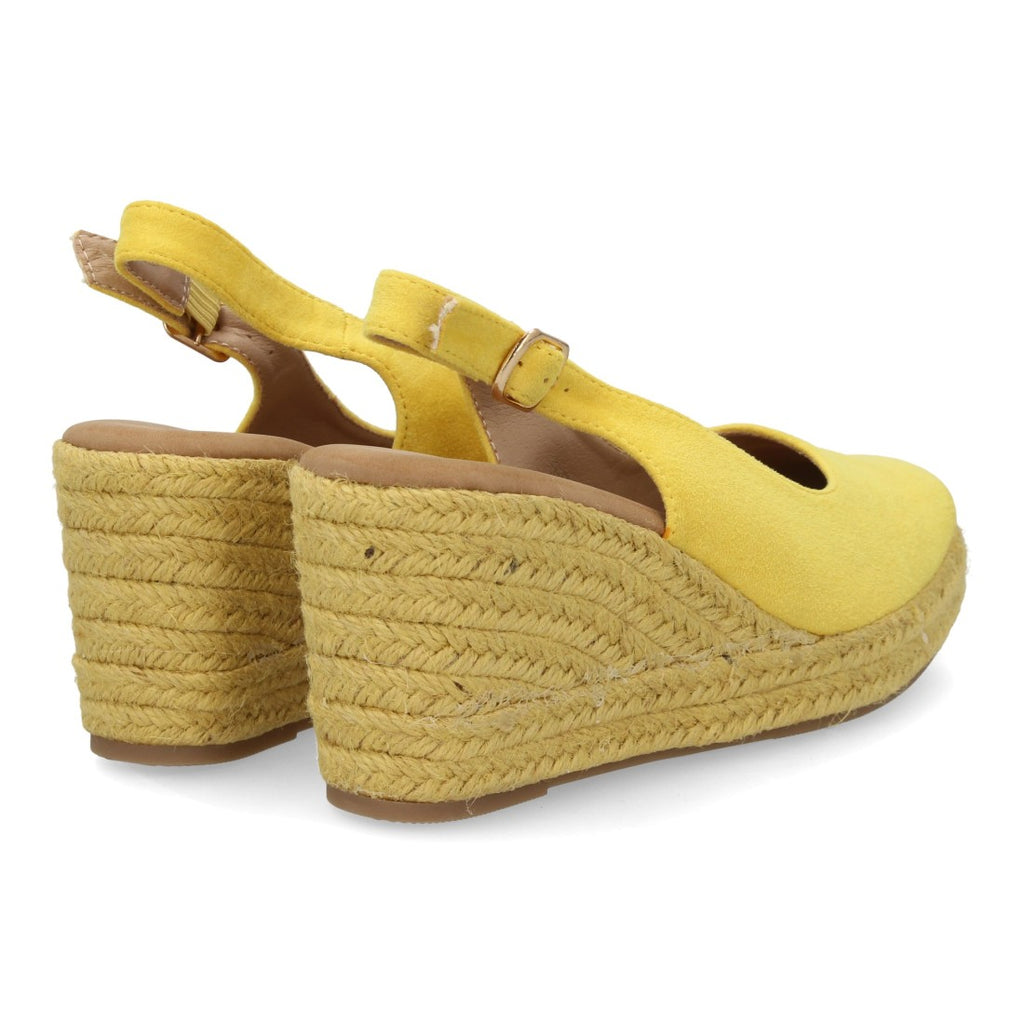 Alpargata de Plataforma con Talón Abierto y Diseño Monocolor - Amarillo