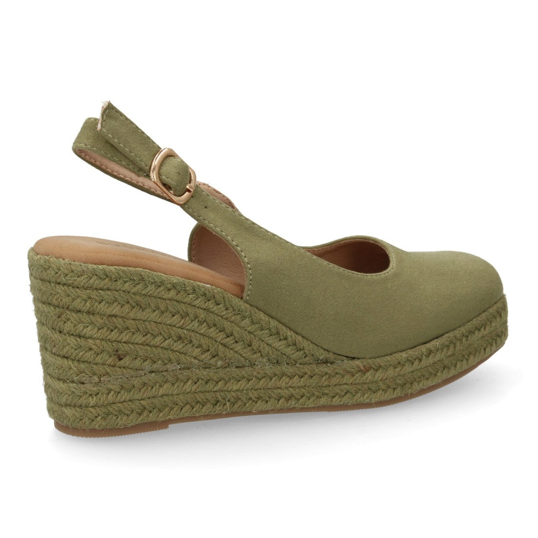 Alpargata de Plataforma con Talón Abierto y Diseño Monocolor - Verde