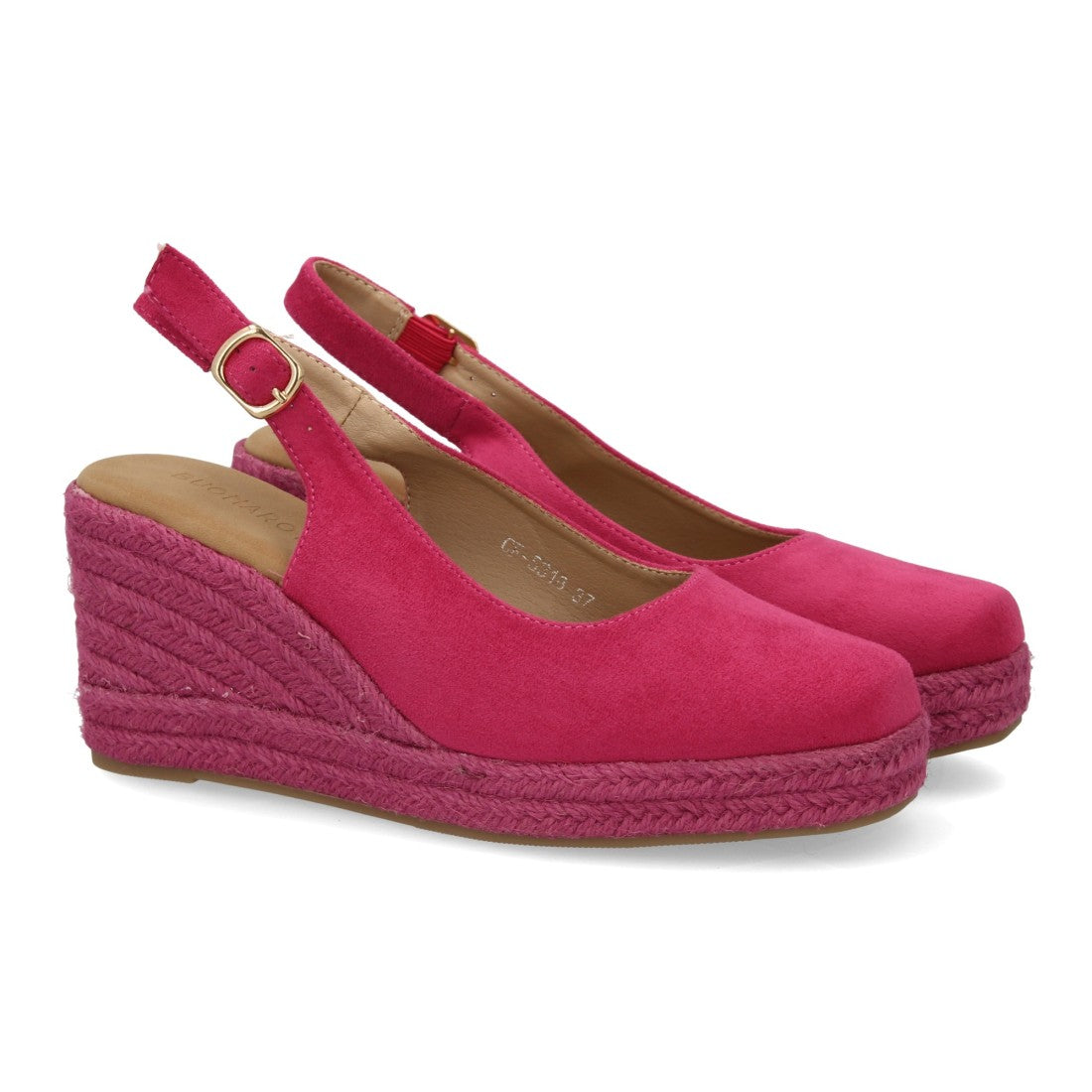 Alpargata de Plataforma con Talón Abierto y Diseño Monocolor - Rosa