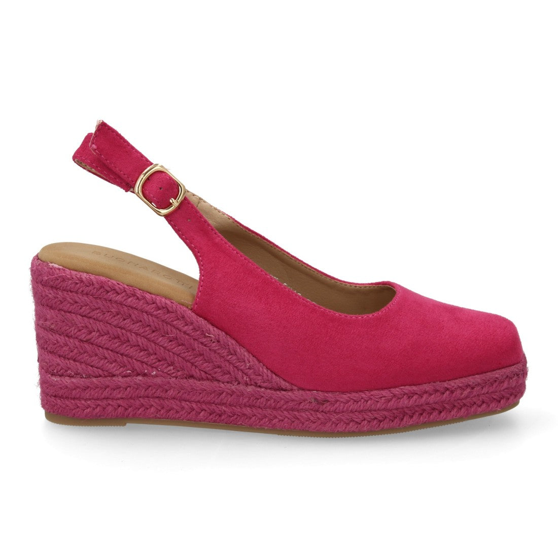 Alpargata de Plataforma con Talón Abierto y Diseño Monocolor - Rosa