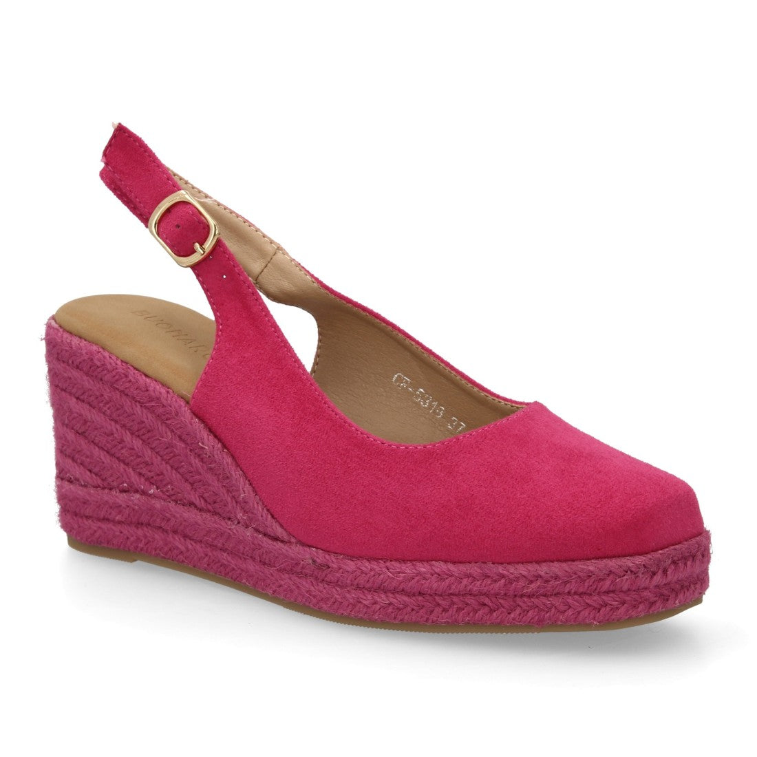 Alpargata de Plataforma con Talón Abierto y Diseño Monocolor - Rosa