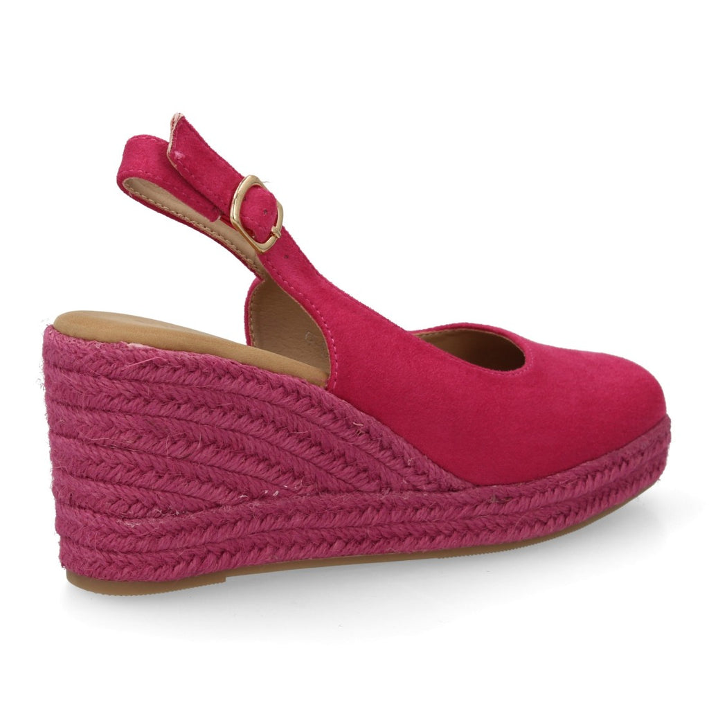 Alpargata de Plataforma con Talón Abierto y Diseño Monocolor - Rosa