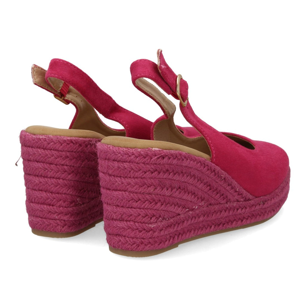 Alpargata de Plataforma con Talón Abierto y Diseño Monocolor - Rosa