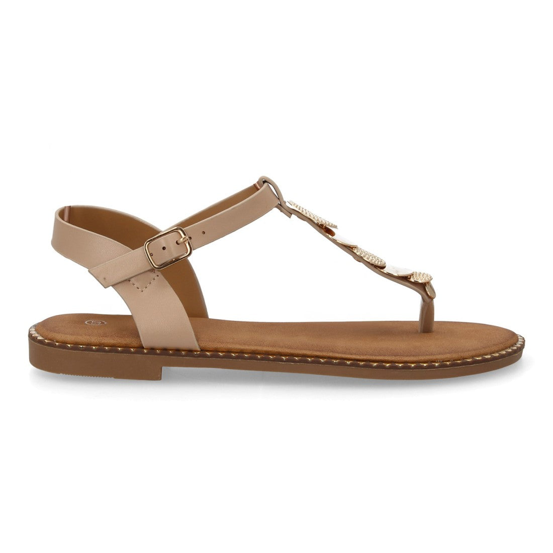 Sandalia con Detalles Metálicos y Planta Acolchada - DD273-Kaki