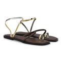Sandalia plana moderna tiras metálicas - GZ-2A014-Marron