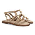 Sandalia romana mujer elegante tiras con pedreria- HA-5710-Kaki