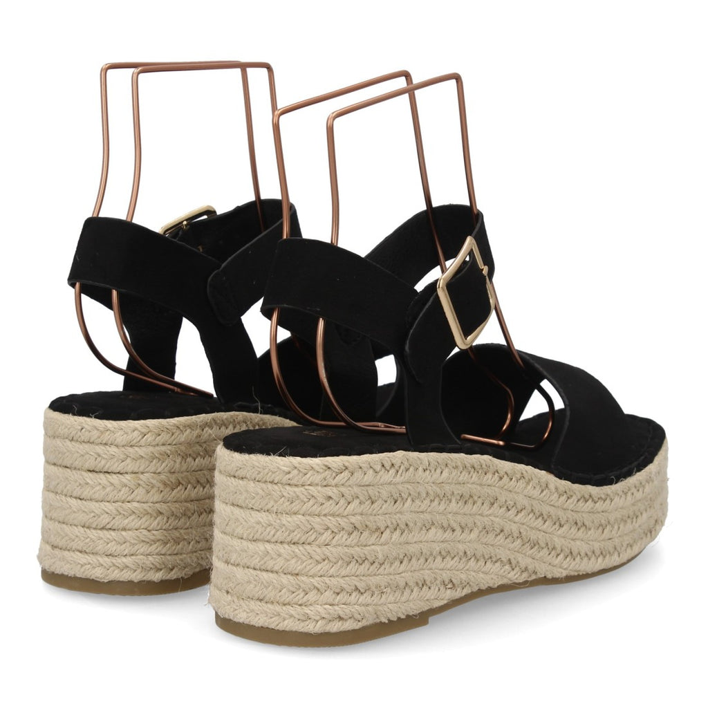 Sandalia Cuña Mujer - CF-5764-Negro