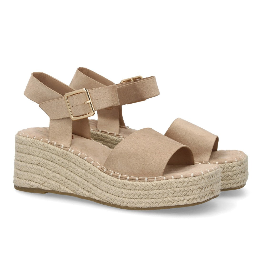 Sandalia Cuña Mujer - F-5764-Beige