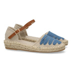 Alpargata Plana para Mujer de Lino con Suela de Yute – Frescura y Estilo Natural para el Verano  -Azul