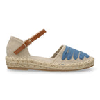Alpargata Plana para Mujer de Lino con Suela de Yute – Frescura y Estilo Natural para el Verano  -Azul