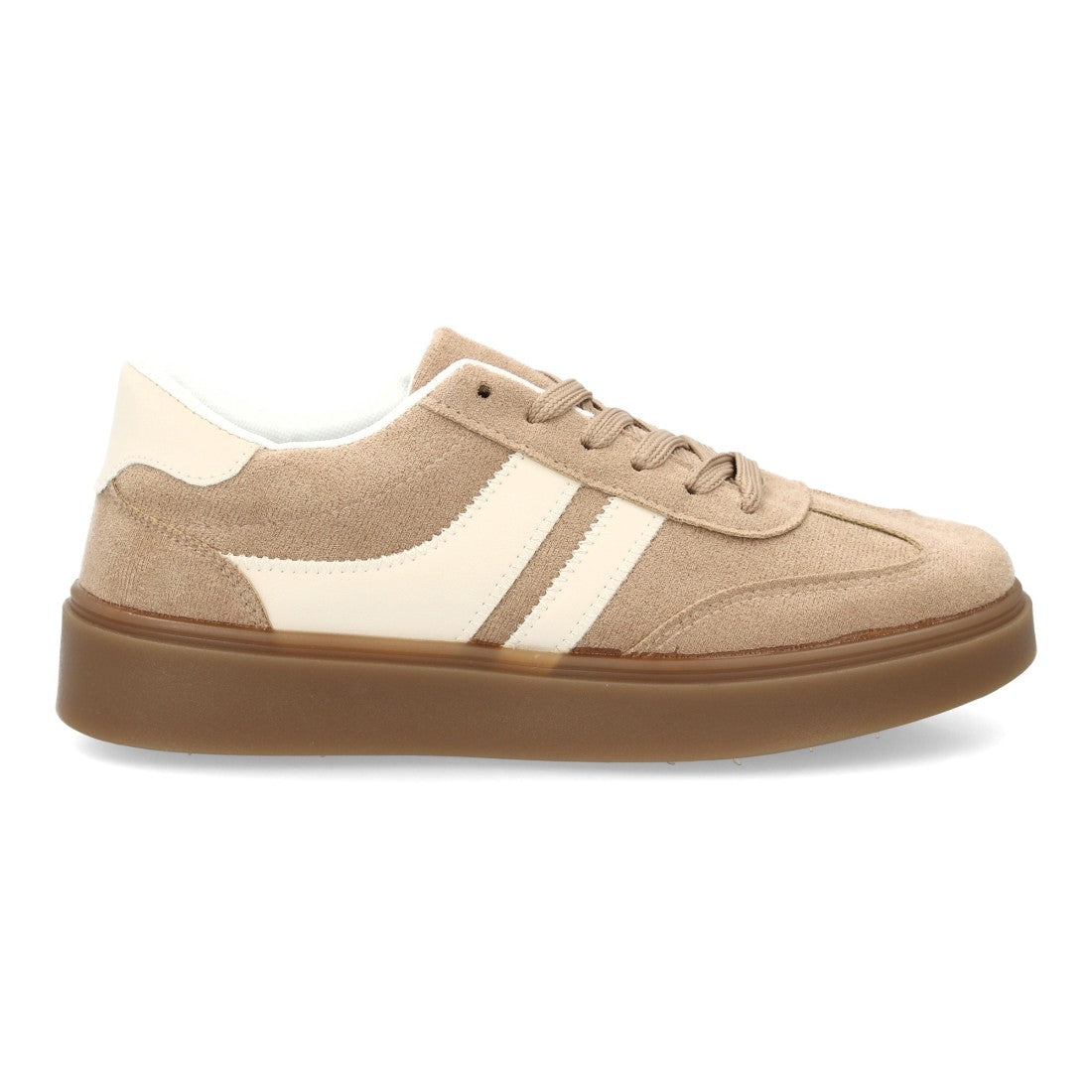Zapatillas Urbanas de Mujer con Plataforma Ligera y Cordones -Kaki