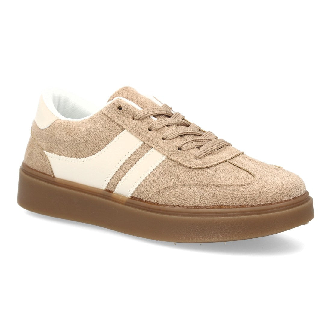 Zapatillas Urbanas de Mujer con Plataforma Ligera y Cordones -Kaki