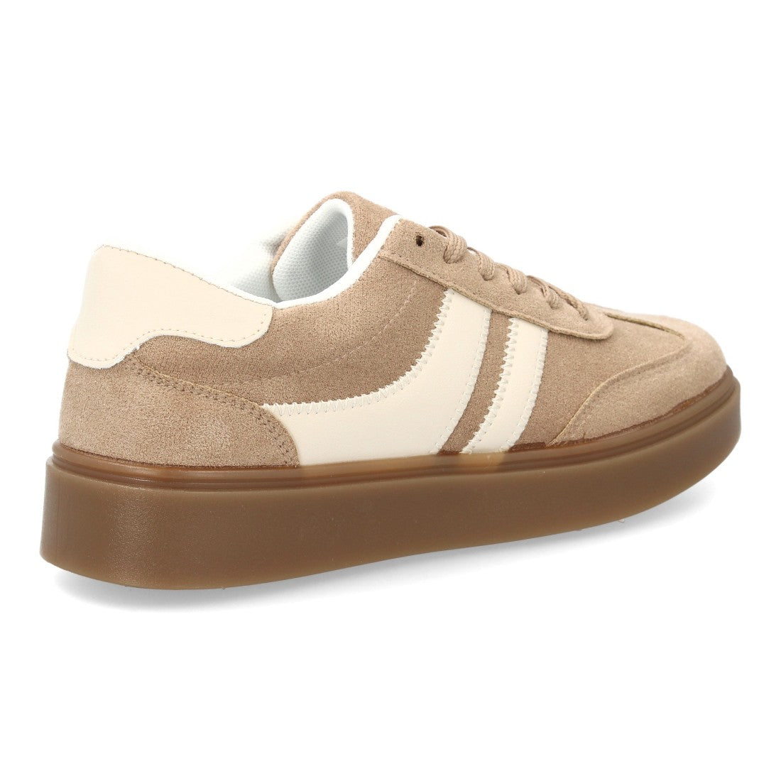 Zapatillas Urbanas de Mujer con Plataforma Ligera y Cordones -Kaki