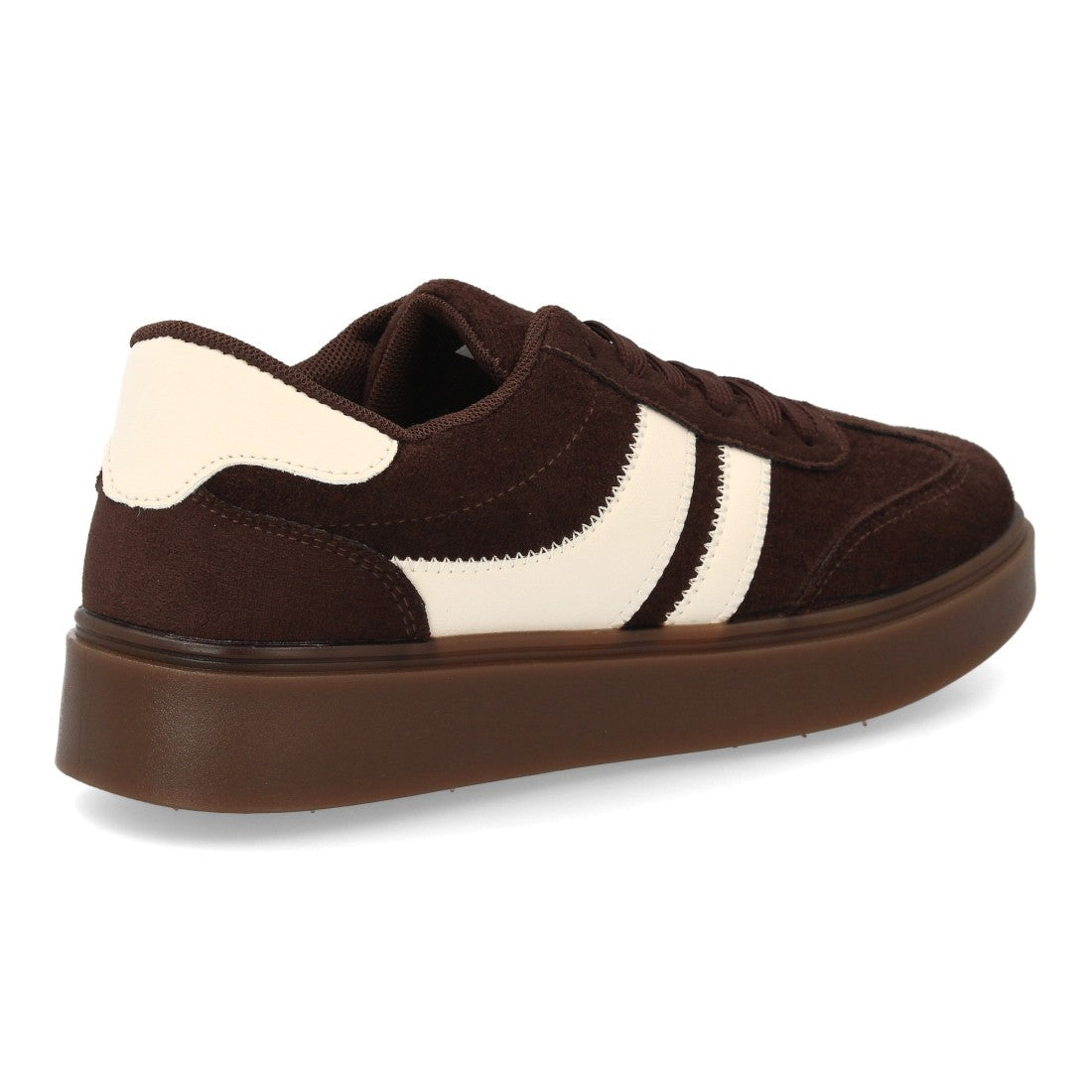 Zapatillas Urbanas de Mujer con Plataforma Ligera y Cordones -Marron