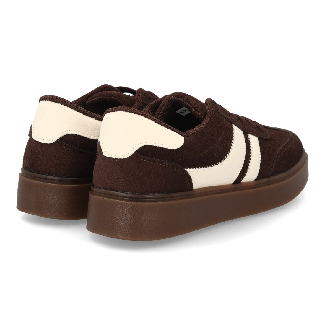 Zapatillas Urbanas de Mujer con Plataforma Ligera y Cordones -Marron