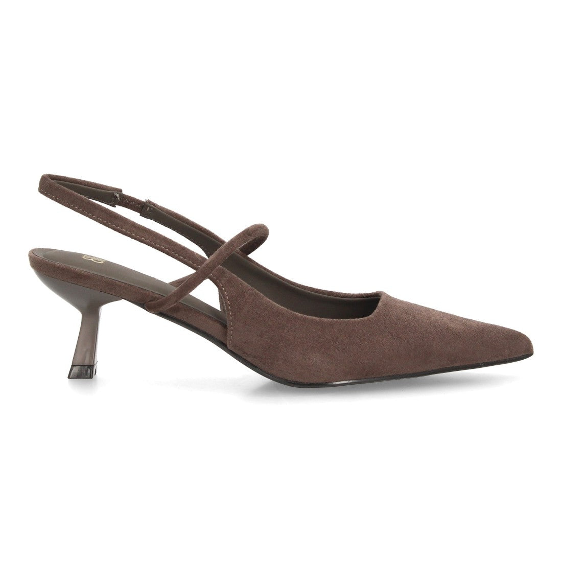 Zapatos de Salón de Mujer con Tacón Bajo, Punta Fina y Tiras Cruzadas -Gris