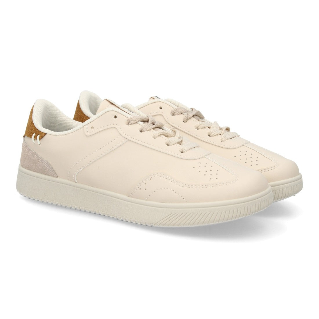 Zapatillas Barefoot de Mujer con Cordones y Suela Plana y Flexible -Beige