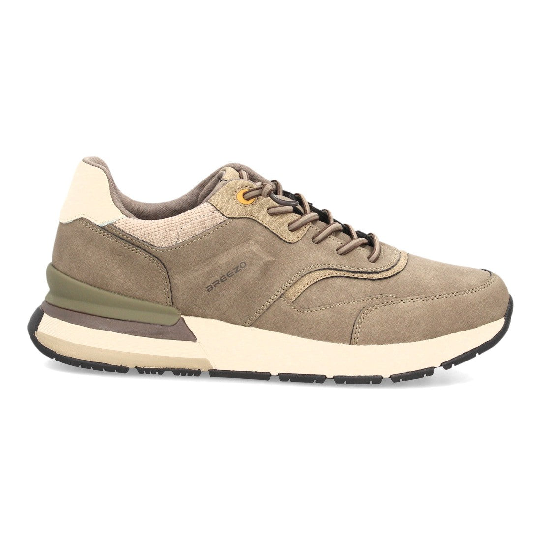 Zapatillas Casual de Hombre con Cordones Elásticos y Diseño Clásico -Taupe