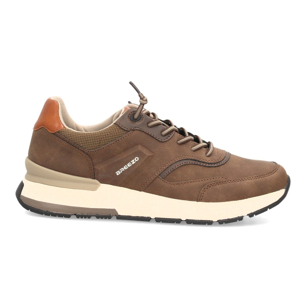 Zapatillas Casual de Hombre con Cordones Elásticos y Diseño Clásico -Marron