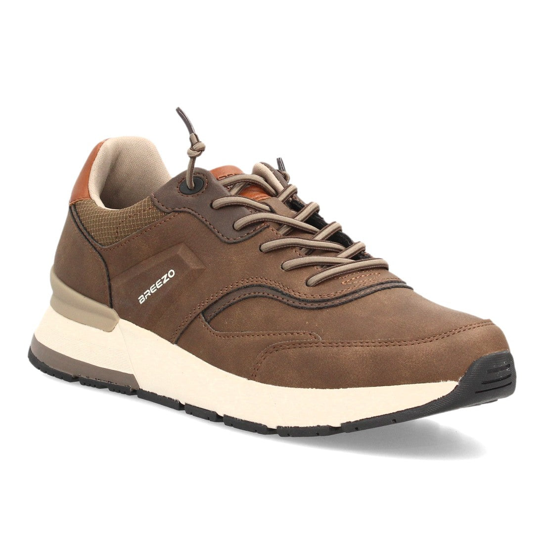 Zapatillas Casual de Hombre con Cordones Elásticos y Diseño Clásico -Marron