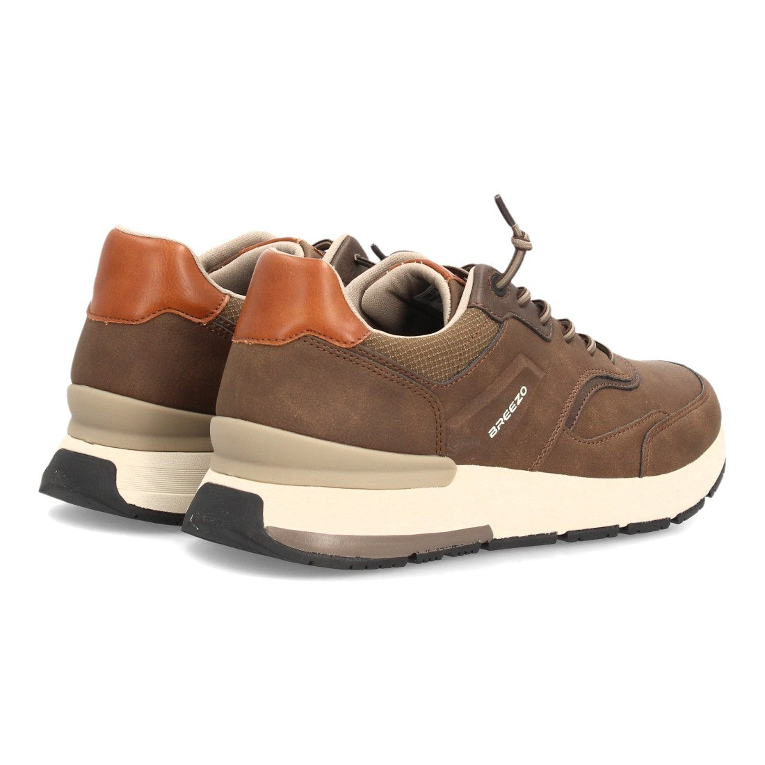 Zapatillas Casual de Hombre con Cordones Elásticos y Diseño Clásico -Marron