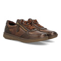Zapatos Casual de Mujer con Cremallera Lateral y Suela Flexible -Marron