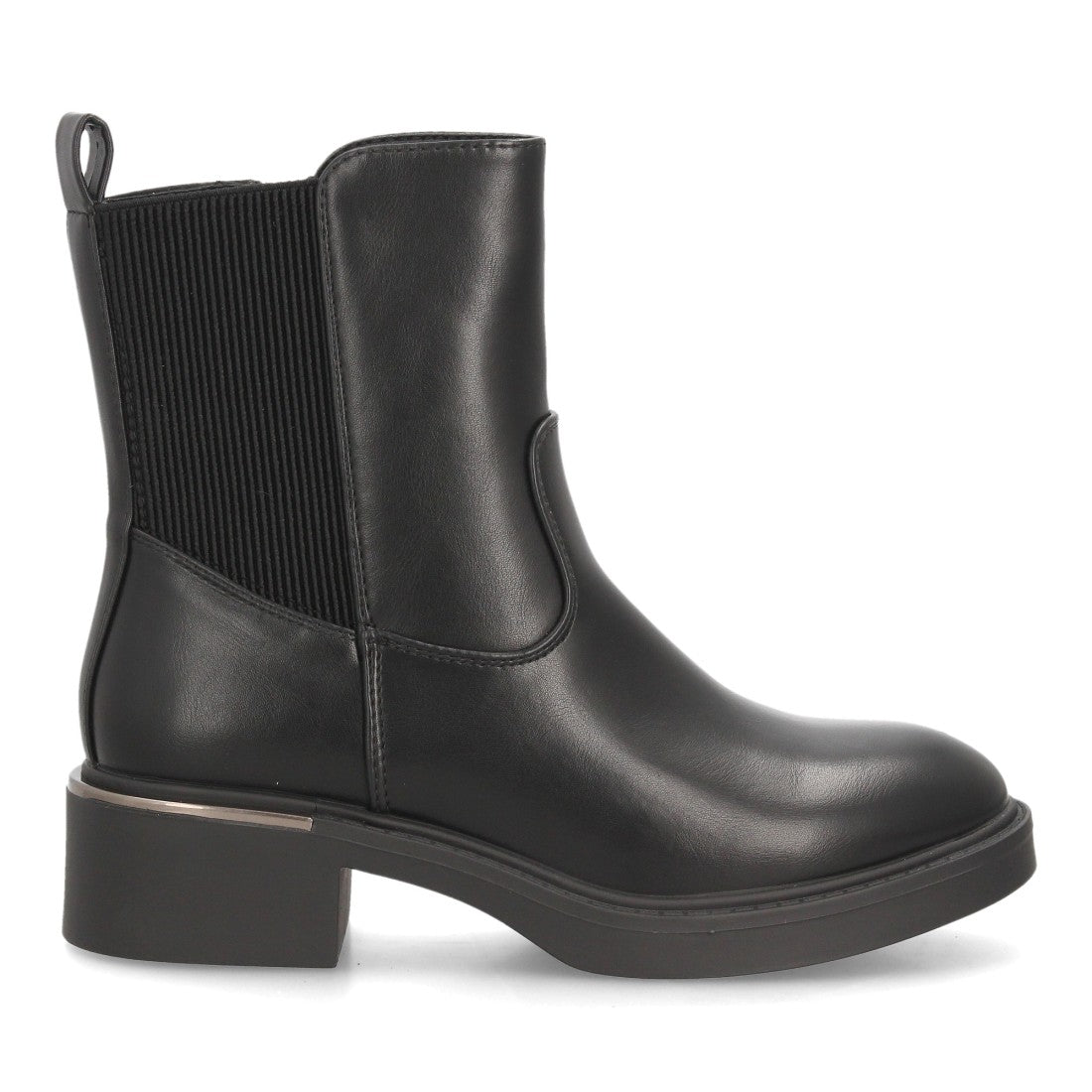 Botines Chelsea de Mujer con Plataforma, Elásticos y Hebilla -Negro
