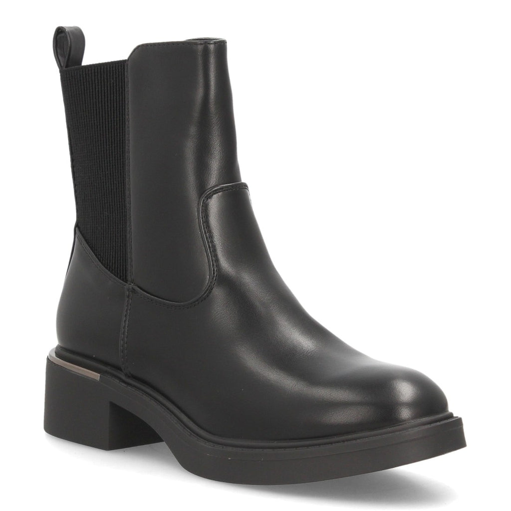 Botines Chelsea de Mujer con Plataforma, Elásticos y Hebilla -Negro