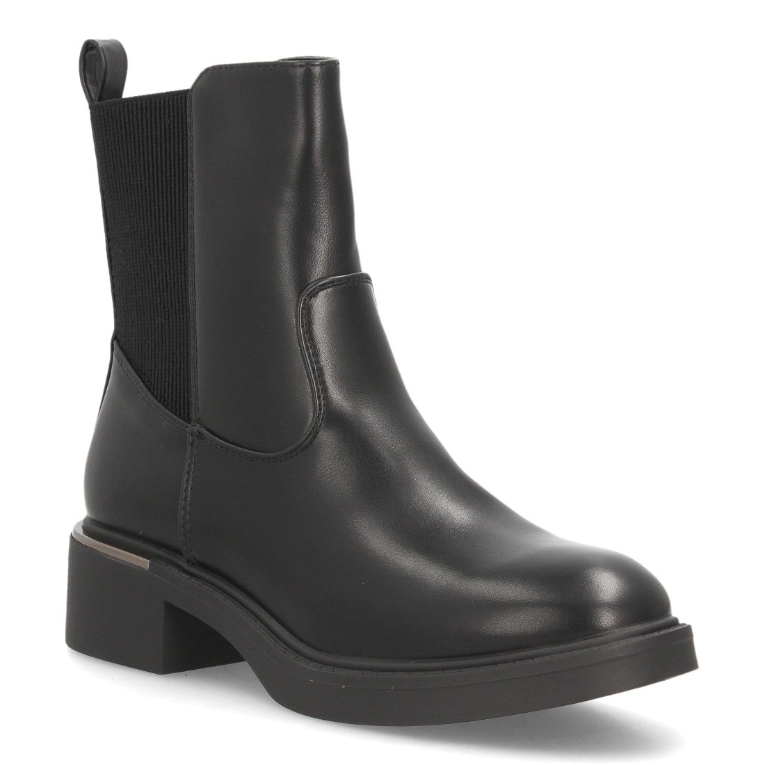 Botines Chelsea de Mujer con Plataforma, Elásticos y Hebilla -Negro