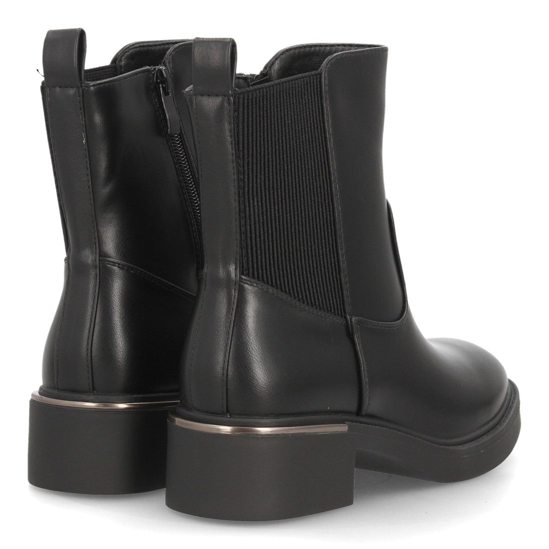 Botines Chelsea de Mujer con Plataforma, Elásticos y Hebilla -Negro