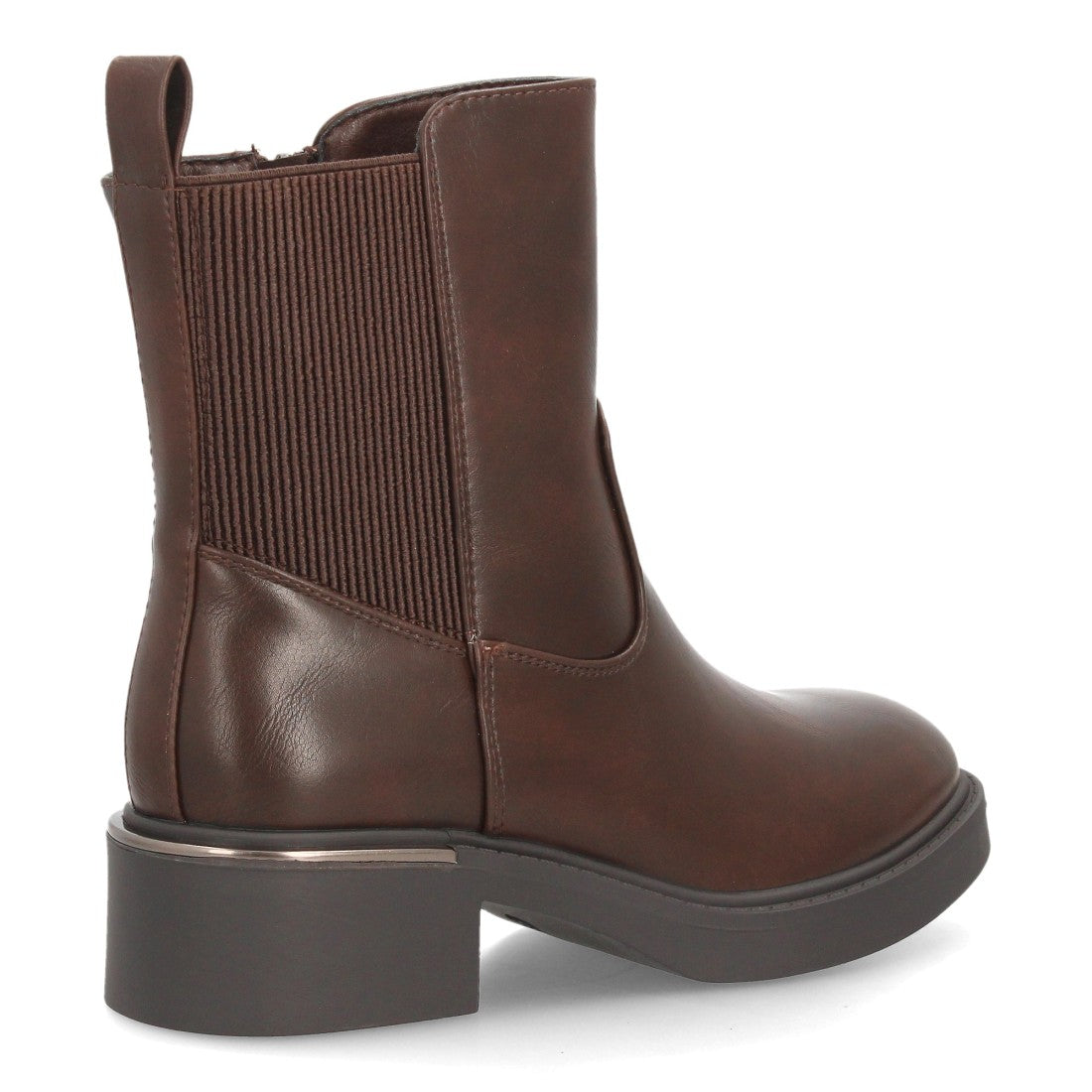 Botines Chelsea de Mujer con Plataforma, Elásticos y Hebilla -Marron