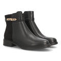 Botines Chelsea de Mujer con Plataforma, Cremallera y Texturas -Negro