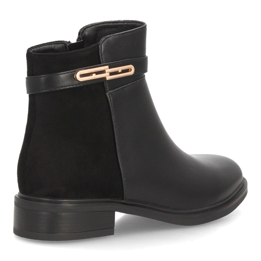 Botines Chelsea de Mujer con Plataforma, Cremallera y Texturas -Negro