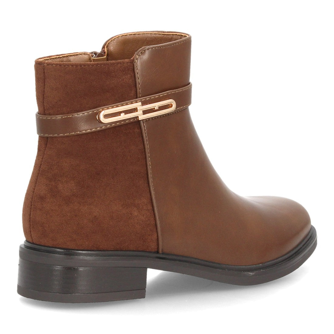 Botines Chelsea de Mujer con Plataforma, Cremallera y Texturas -Camel