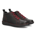 Botines de Mujer con Cordones Elásticos, Cremallera y Costuras Decorativas -Negro