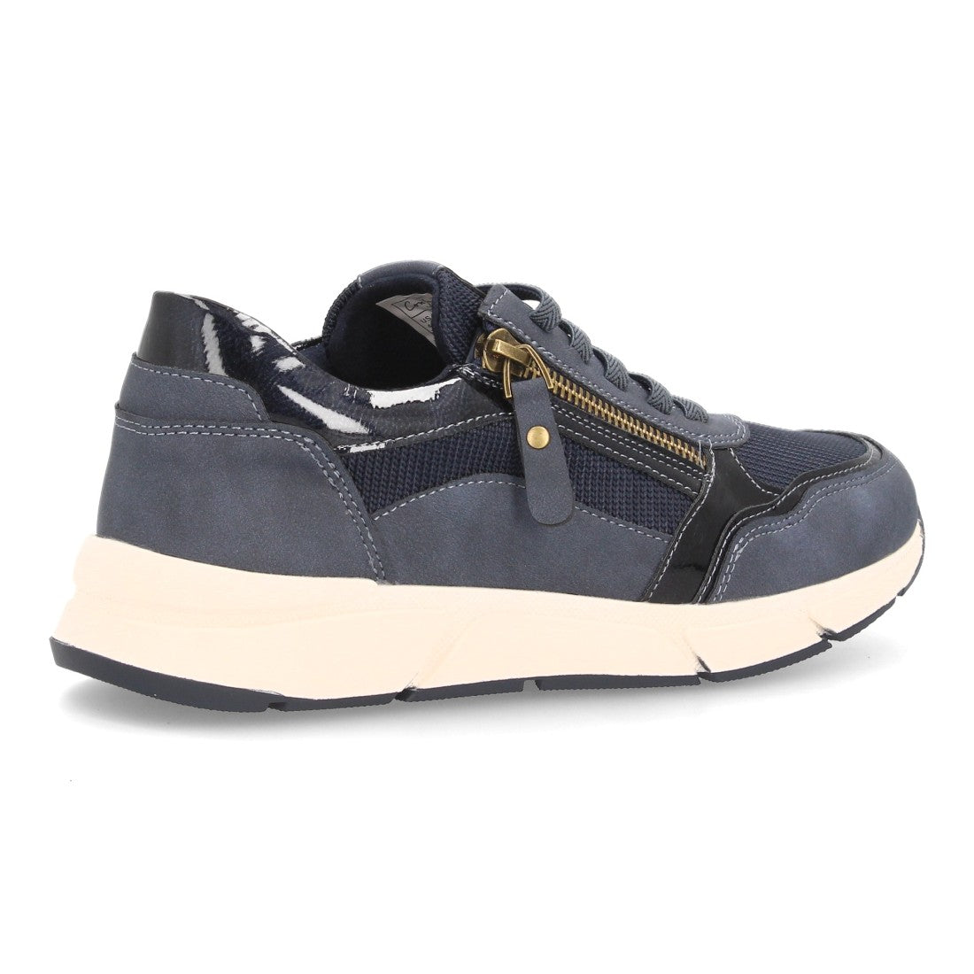 Zapatillas de Mujer con Cuña, Plataforma y Cremallera Lateral -Azul