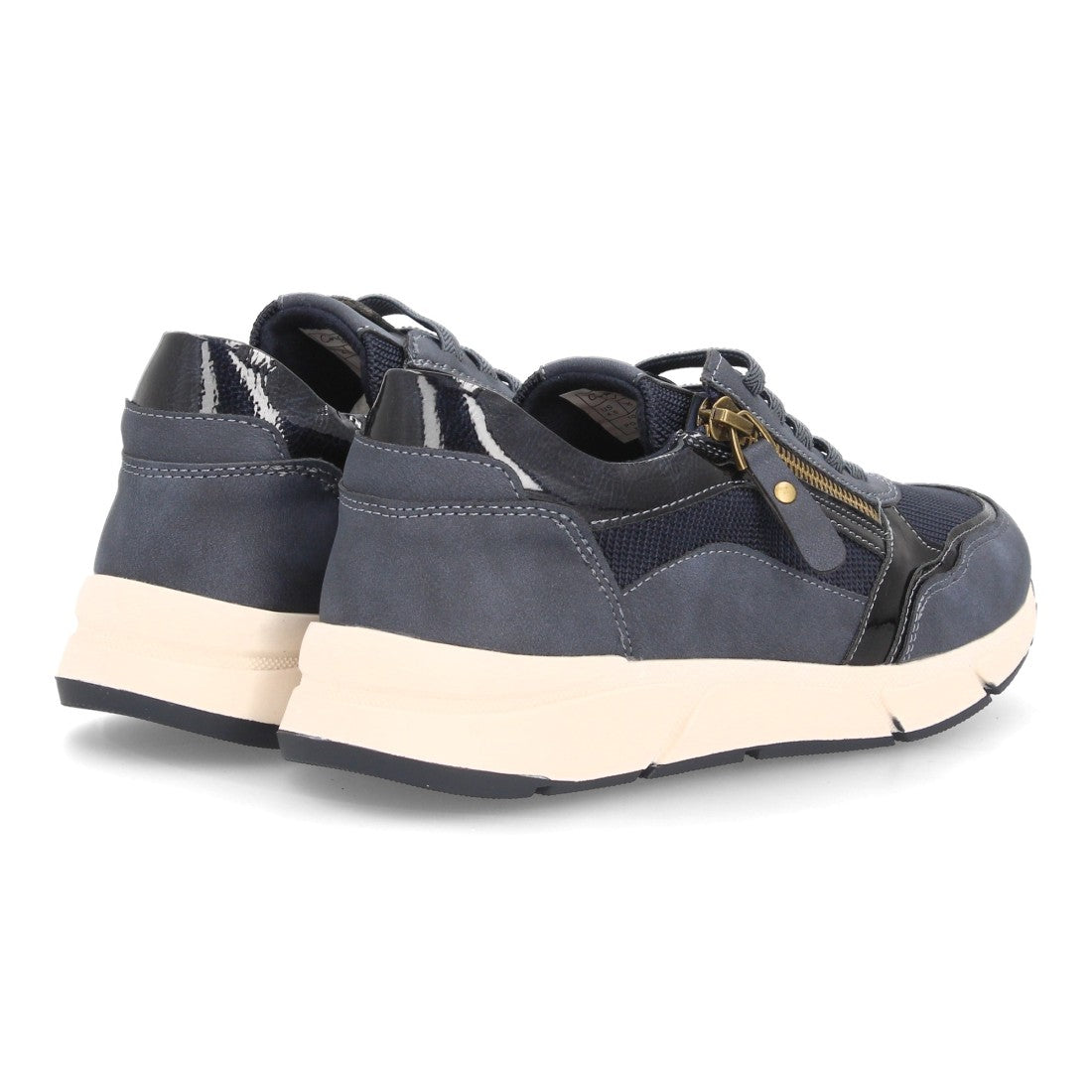Zapatillas de Mujer con Cuña, Plataforma y Cremallera Lateral -Azul