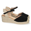 Sandalia de Cuña con Pala Cerrada Negra