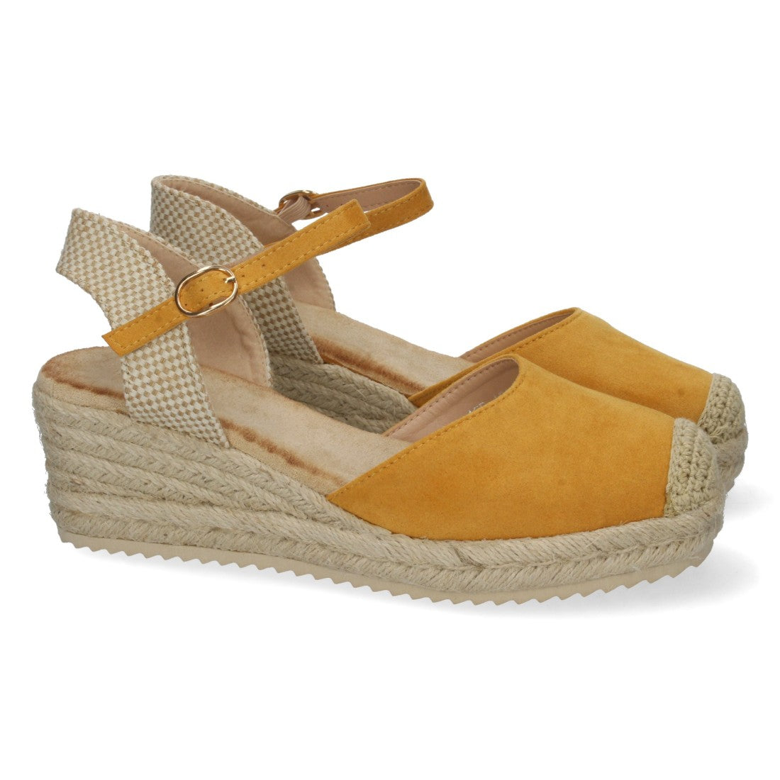 Sandalia de Cuña con Pala Cerrada Amarillo